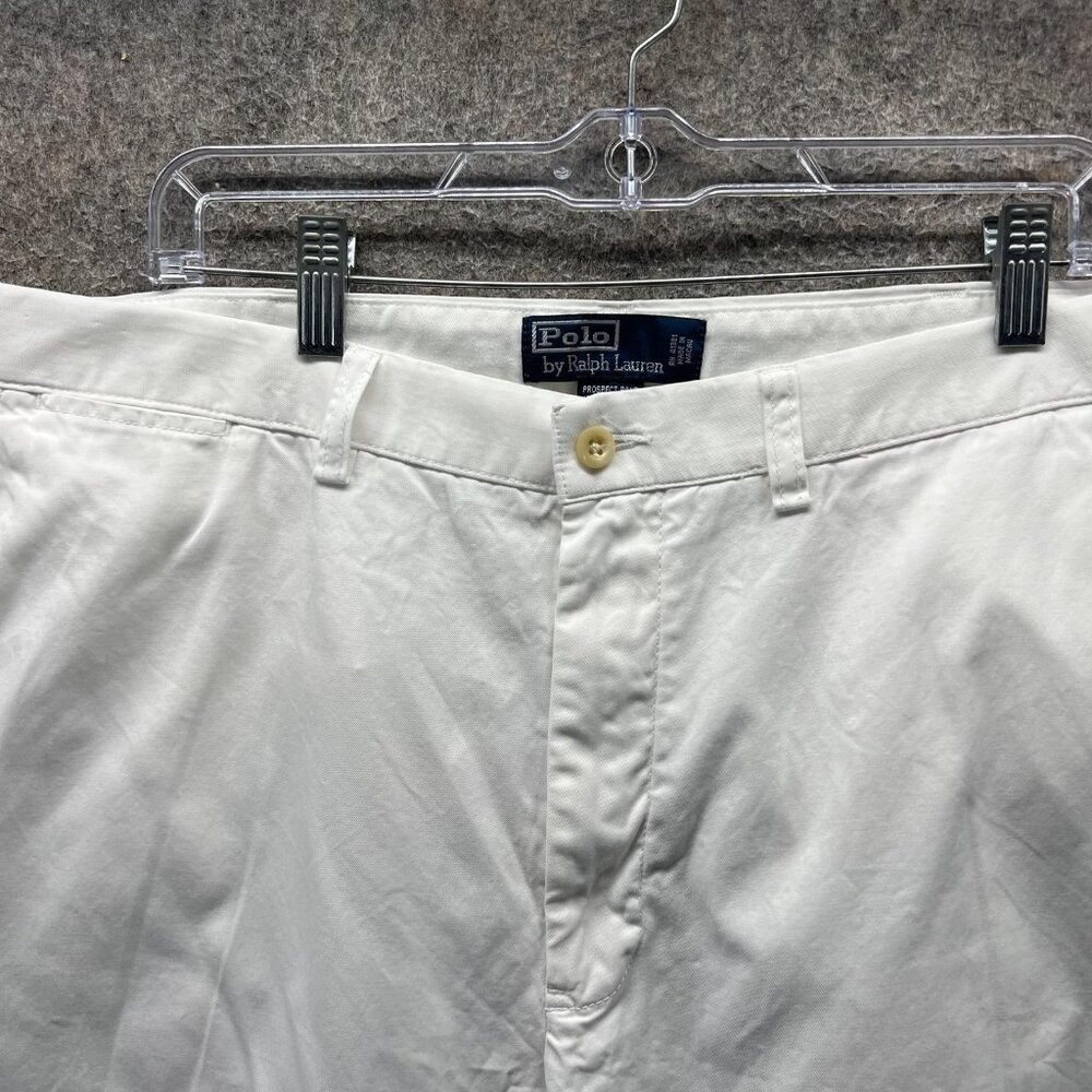 Vintage Polo Ralph Lauren Pants Mens 38x30 White Chino Straight Prospect 90s - Picture 4 of 10